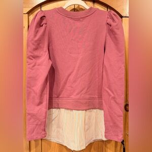 Anthropologie Maeve Layered Tunic Pink Knit Top